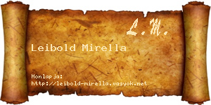 Leibold Mirella névjegykártya